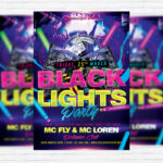 Black Light Party - Premium Flyer Template + Facebook Cover