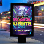 Black Light Party - Premium Flyer Template + Facebook Cover - Image 2