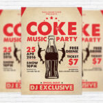 Coke Music Party - Premium Flyer Template + Facebook Cover