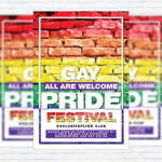 Gay Pride Festival - Premium Flyer Template + Facebook Cover