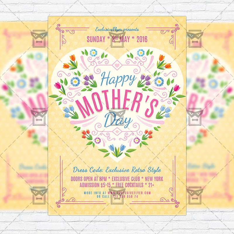 happy-mothers-day-premium-flyer-template-facebook-cover-1.jpg Happy Mothers Day - Premium Flyer Template + Facebook Cover - Image 1
