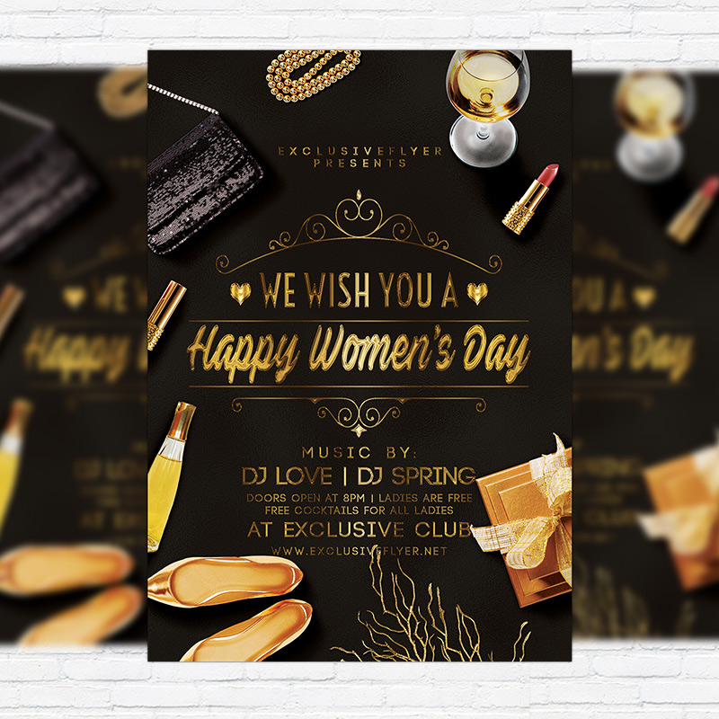 happy-womens-day-premium-flyer-template-facebook-cover-1.jpg Happy Women's Day - Premium Flyer Template + Facebook Cover - Image 1