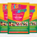 Kids Summer Camp - Premium Flyer Template + Facebook Cover