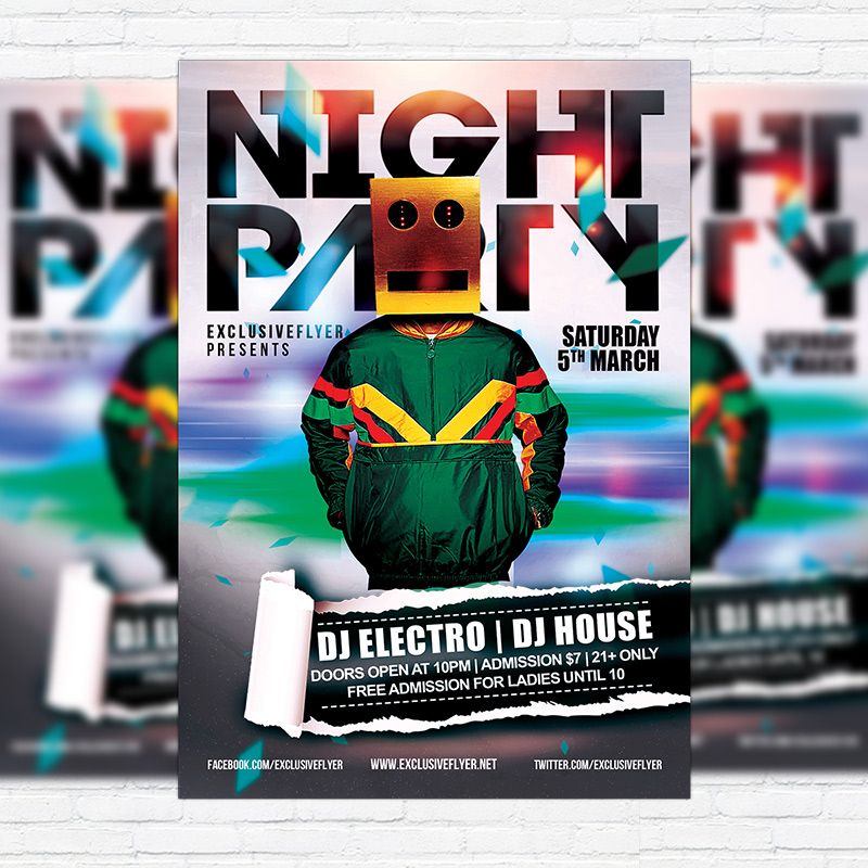 night-party-premium-flyer-template-facebook-cover-1.jpg Night Party - Premium Flyer Template + Facebook Cover - Image 1