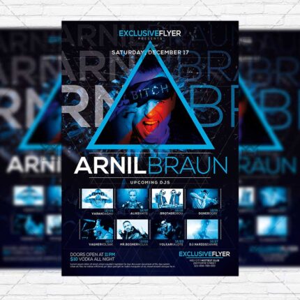 Dj Event - Premium Flyer Template + Facebook Cover-1