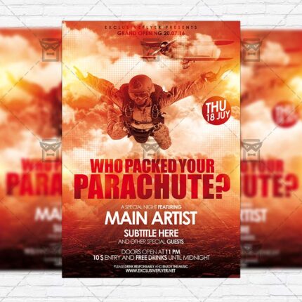 Who Packed your Parachute – Premium Flyer Template + Instagram Size Flyer-1