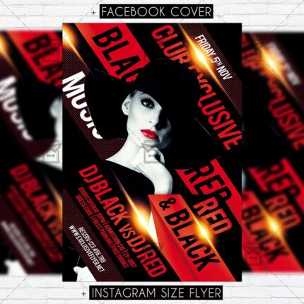 Download Red and Black Party PSD Flyer Template Now