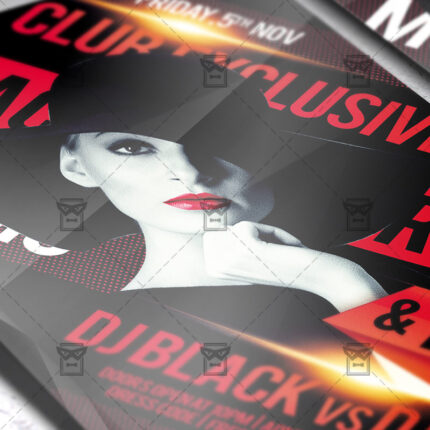 Download Red and Black Party PSD Flyer Template Now