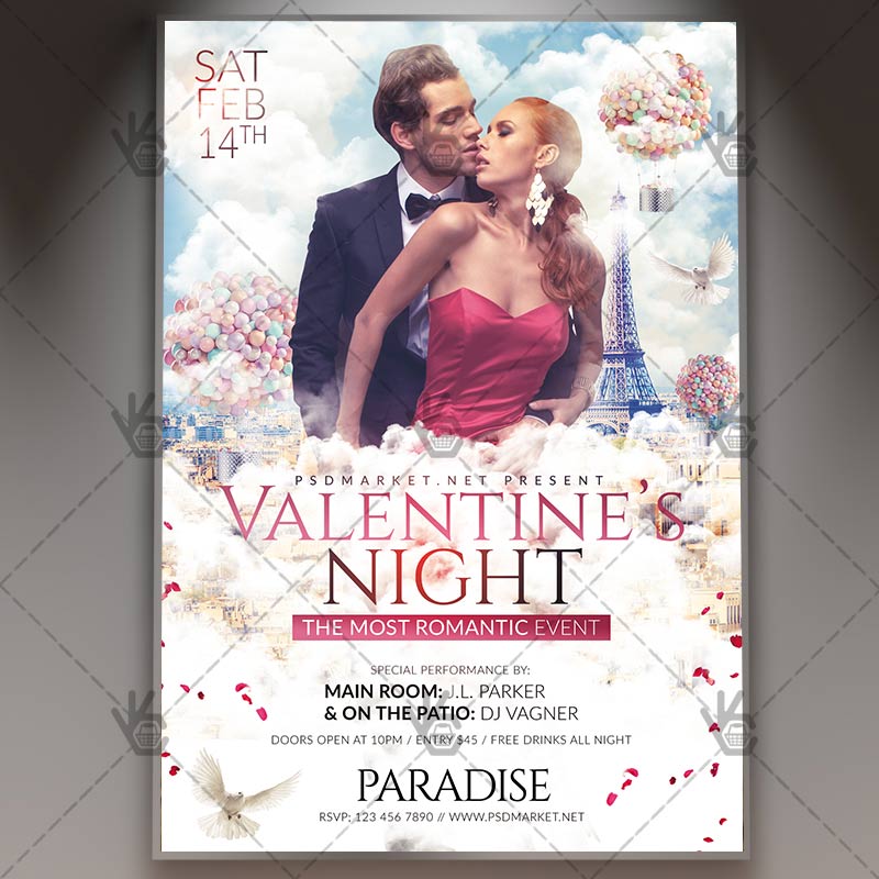 111-11-1.jpg Valentines Night - Premium Flyer PSD Template - Image 1