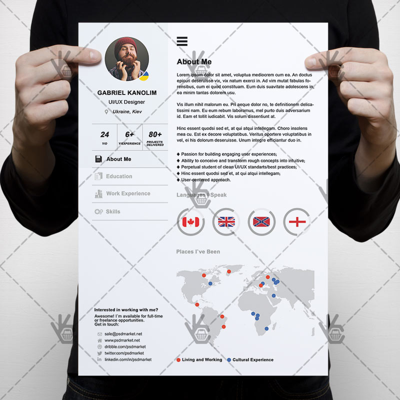 111-6.jpg White Resume - Free PSD Template - Image 1