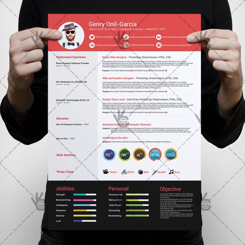 111-7.jpg Color Resume - Free PSD Template - Image 1