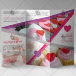Romantic Valentine - Premium Tri-Fold Brochure PSD Template