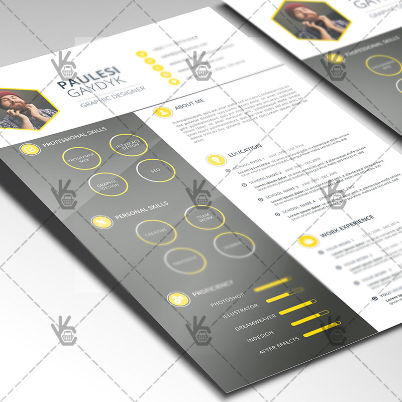 222-1-1.jpg Yellow Clean Resume - Free PSD Template - Image 2