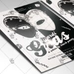 White&Black Mardi Gras - Premium Flyer PSD Template - Image 2