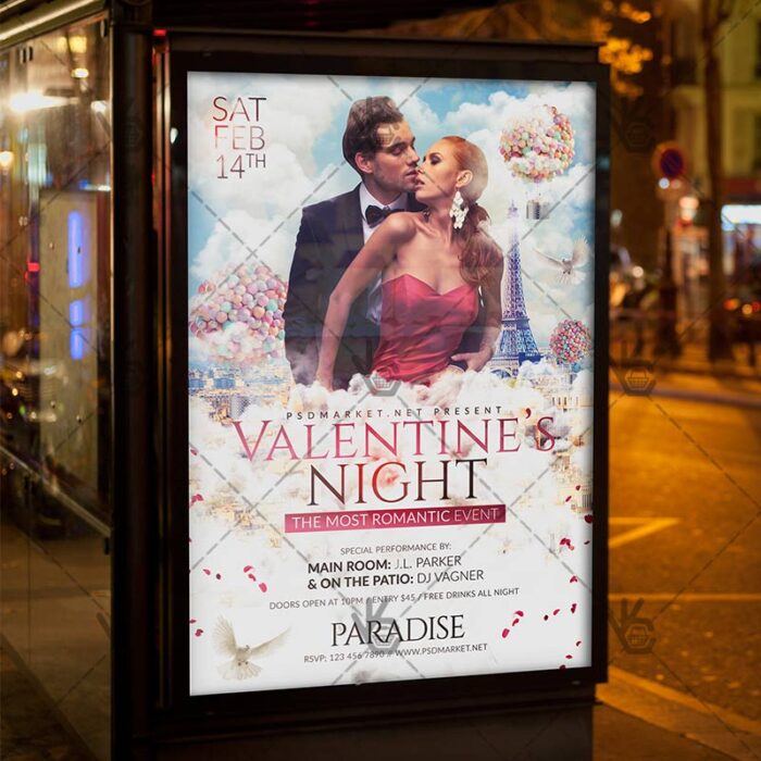 Valentines Night - Premium Flyer PSD Template - Image 3