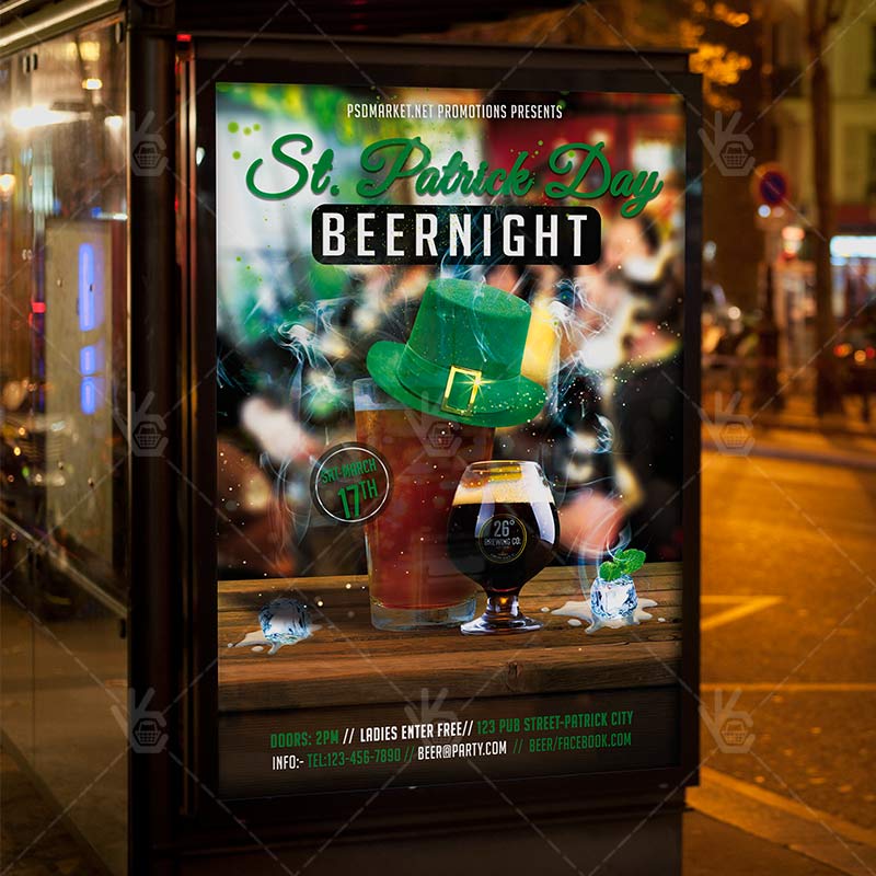 333-17-2.jpg St. Patrick's Day Beer Night - Premium Flyer PSD Template - Image 3