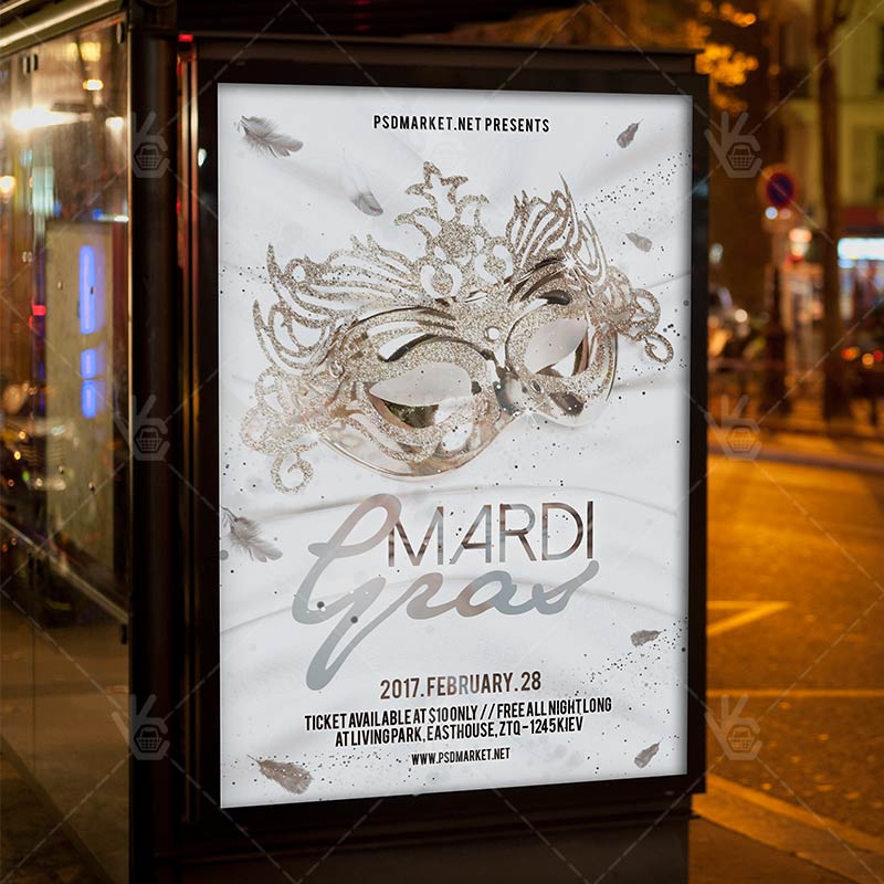 333-33.jpg White Mardi Gras - Premium Flyer PSD Template - Image 3