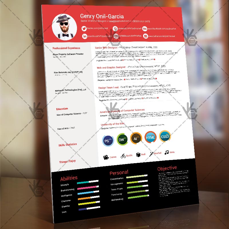 333-7.jpg Color Resume - Free PSD Template - Image 3