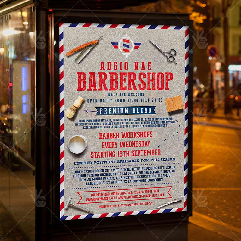 barbershop_flyer_psdmarket_3.jpg Barbershop - Premium Flyer PSD Template - Image 3