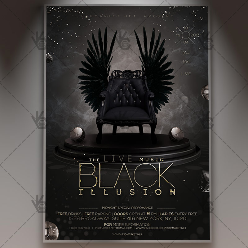 black_illusion_flyer_psdmarket_1.jpg Black Illusion - Premium Flyer PSD Template - Image 1