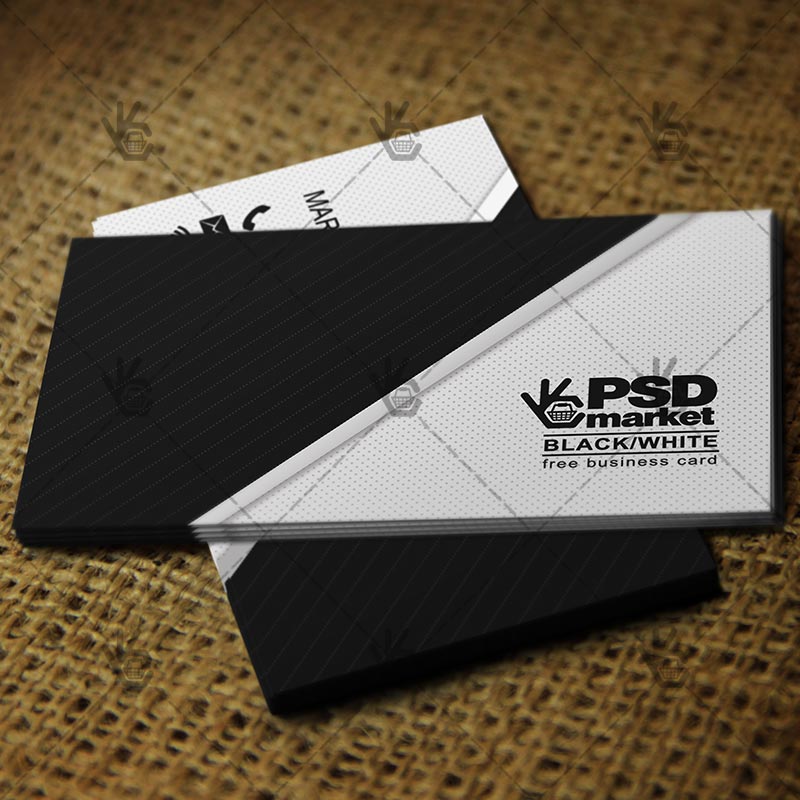 black_white_business_card_1.jpg Black&White Business Card - Free PSD Template - Image 1