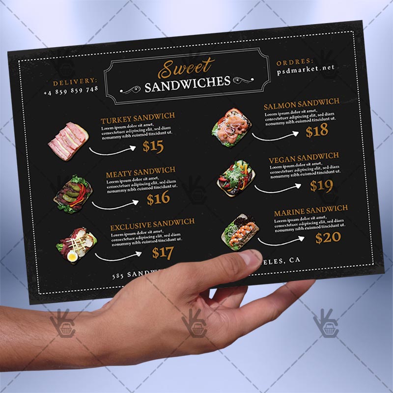 Cafe Menu A5 Free Menu PSD AI Template