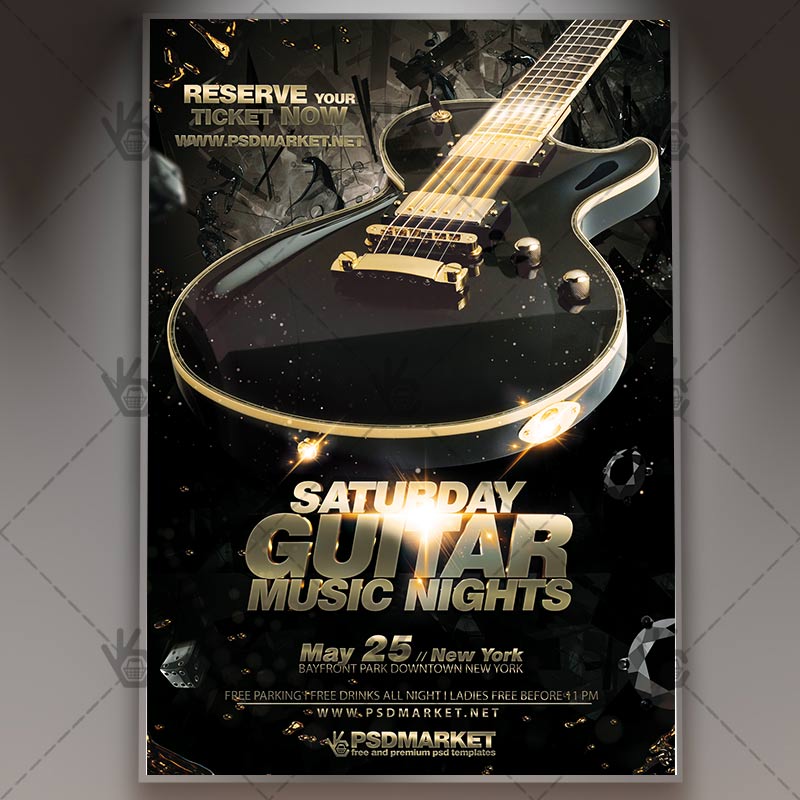 guitar_music_night_flyer_psdmarket_1.jpg Guitar Music Night - Premium Flyer PSD Template - Image 1