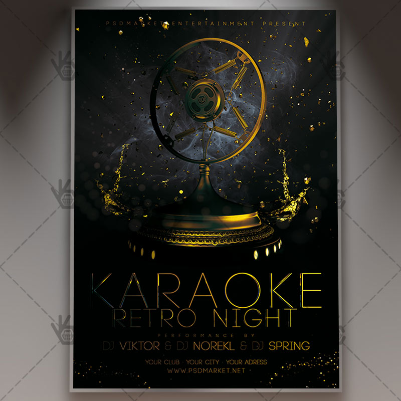 karaore_retro_night_flyer_psdmarket_1.jpg Karaoke Retro Night - Premium Flyer PSD Template - Image 1