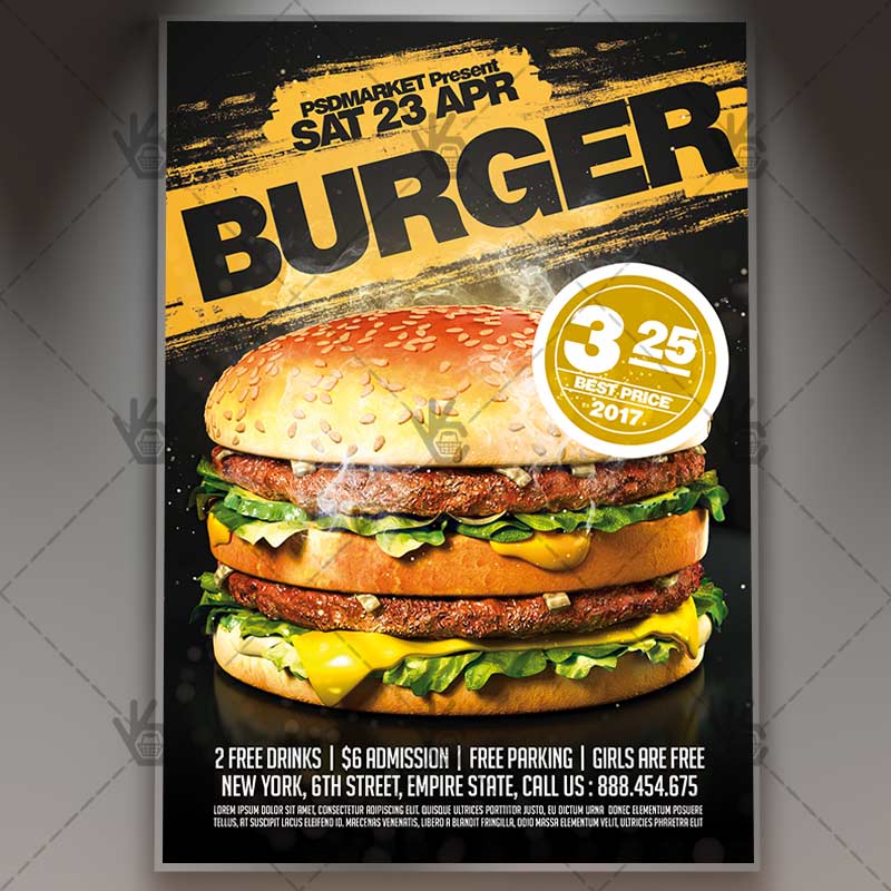 burger_flyer_psdmarket_1.jpg Burger - Premium Flyer PSD Template - Image 1
