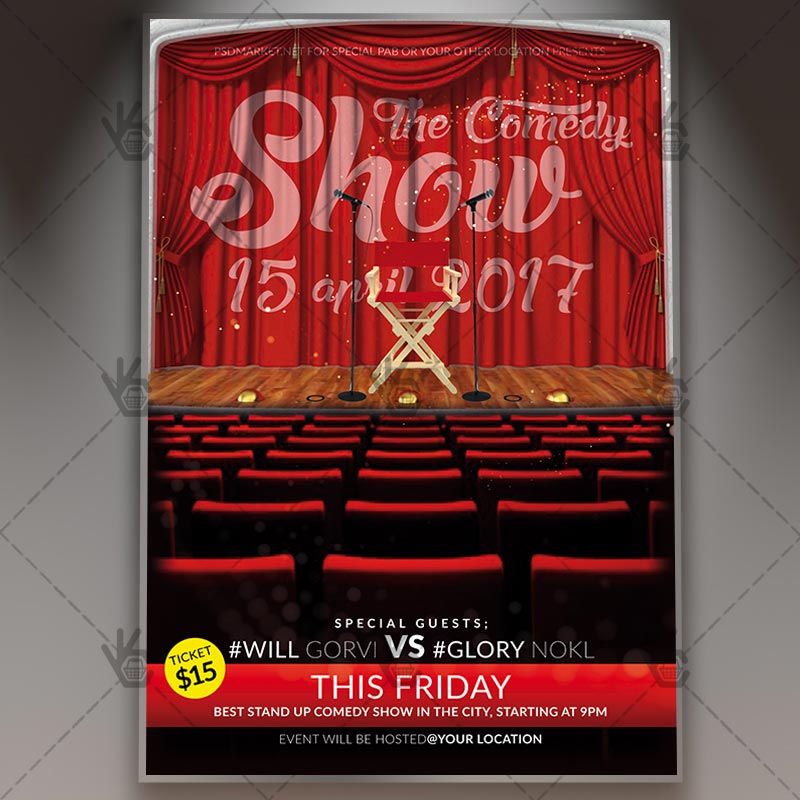 comedy_show_flyer_psdmarket_1.jpg Comedy Show - Premium Flyer PSD Template - Image 1