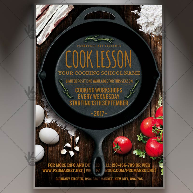 cook_lesson_flyer_psdmarket_1.jpg Cook Lesson - Premium Flyer PSD Template - Image 1