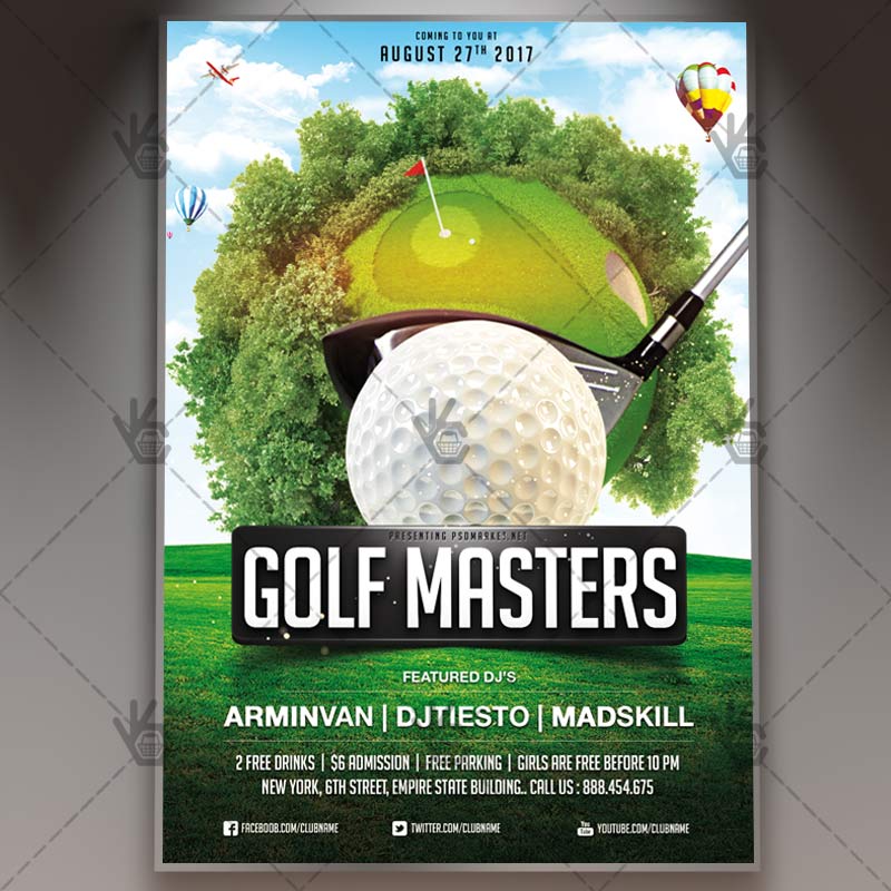 golf_masters_flyer_psdmarket_1.jpg Golf Masters - Premium Flyer PSD Template - Image 1