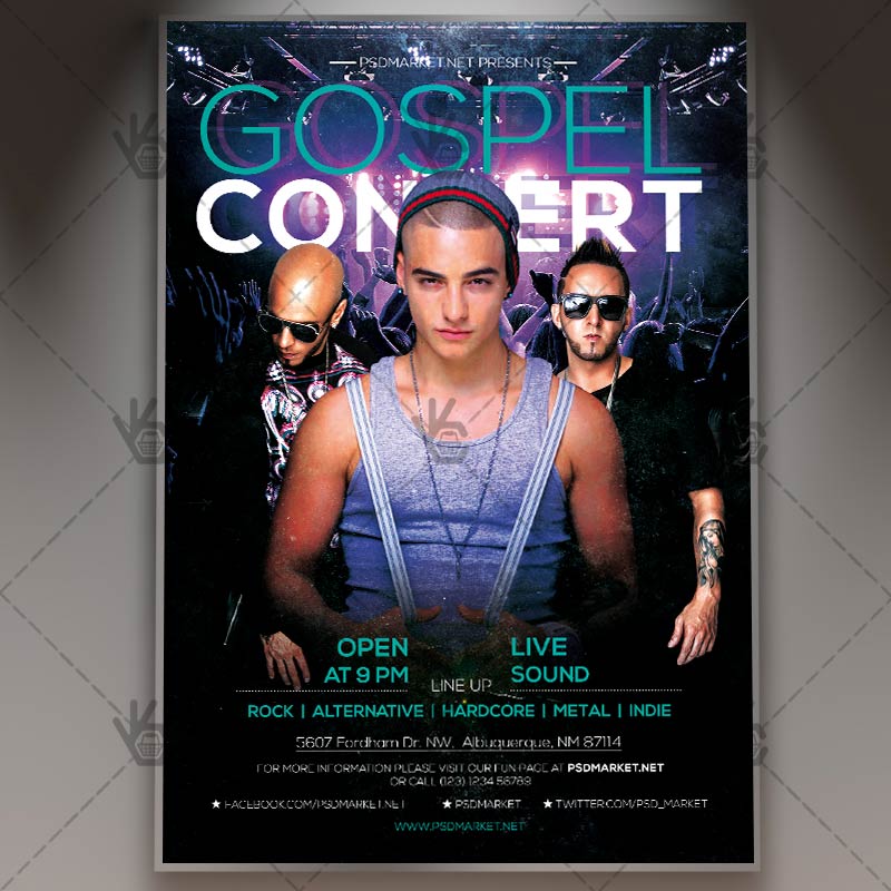 gospel_concert_flyer_psdmarket_1.jpg Gospel Concert - Premium Flyer PSD Template - Image 1