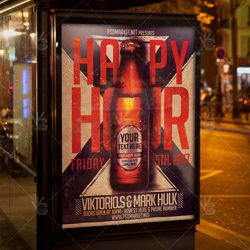 happy_hour_night_psdmarket_3.jpg Happy Hour Night - Premium Flyer PSD Template - Image 3