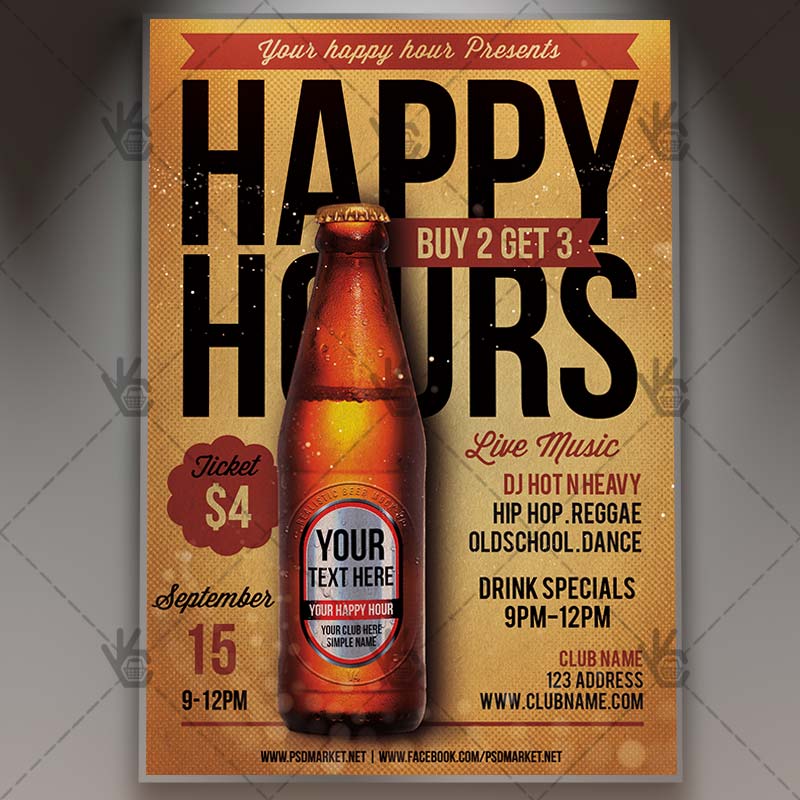 happy_hours_flyer_psdmarket_1.jpg Happy Hours - Premium Flyer PSD Template - Image 1