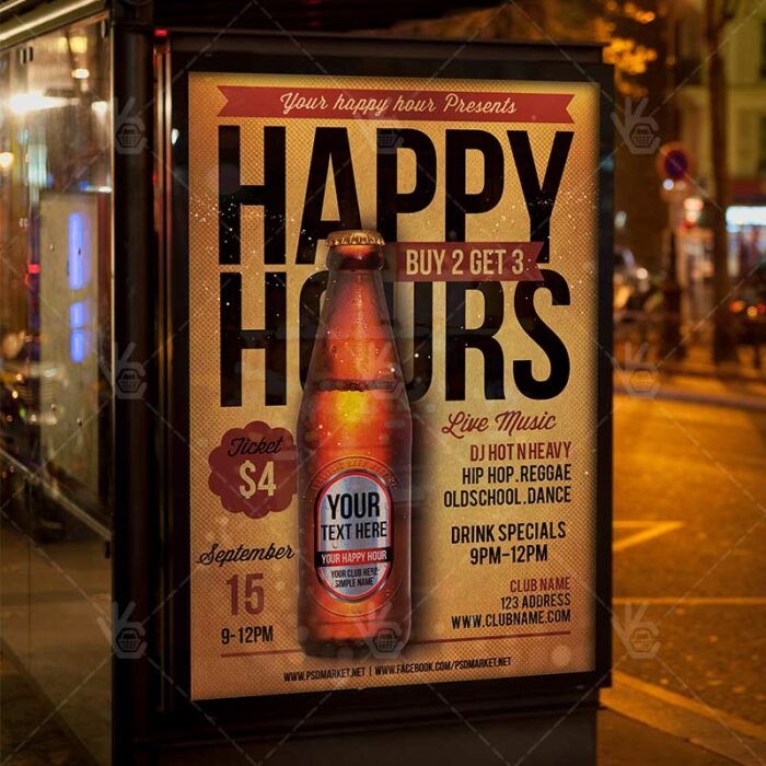 Happy Hours - Premium Flyer PSD Template - Image 3