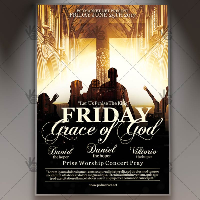 jesus_friday_prayer_church_flyer_psdmarket_1.jpg Jesus Friday Prayer Church - Premium Flyer PSD Template - Image 1