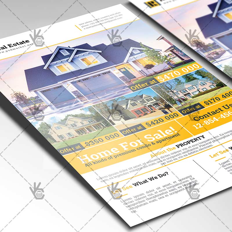 real_estate_flyer_A4_indesign_psdmarket_2.jpg Real Estate - A4 Flyer PSD Template + InDesign - Image 2