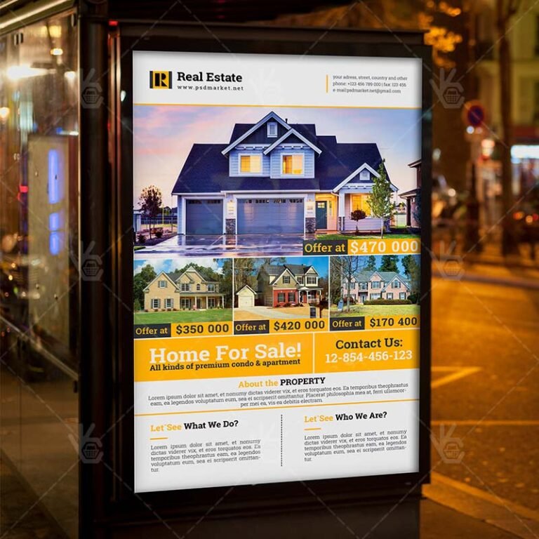 Real Estate - A4 Flyer PSD Template + InDesign | PSDmarket
