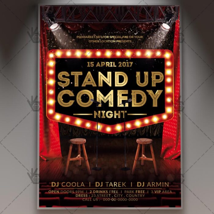 Stand Up Comedy Night - Premium Flyer PSD Template - Image 1