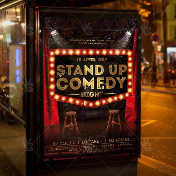 Stand Up Comedy Night Premium Flyer Psd Template Psdmarket