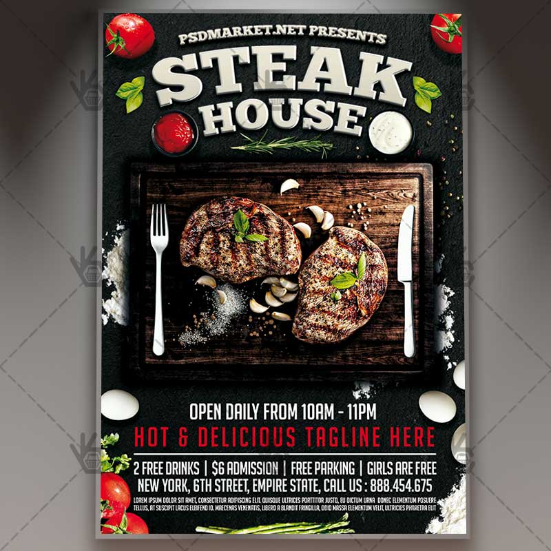 steak_house_flyer_psdmarket_1.jpg Steak House - Premium Flyer PSD Template - Image 1