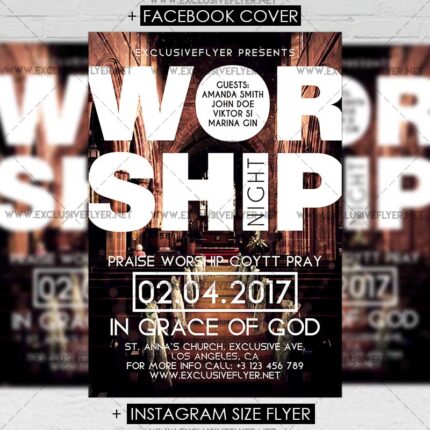 Download Worship Night PSD Flyer Template Now