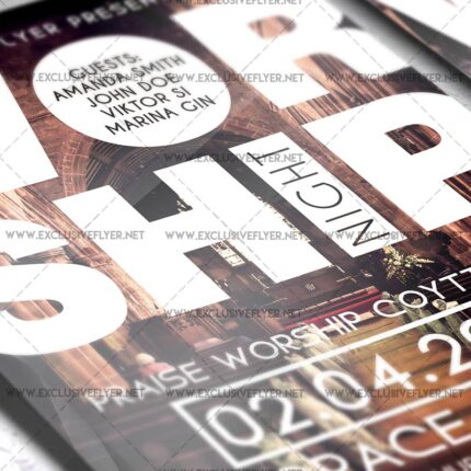 Download Worship Night PSD Flyer Template Now