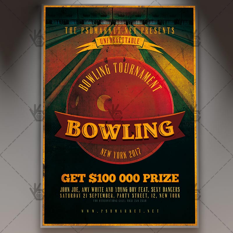 bowling_flyer_psdmarket_1.jpg Bowling - Premium Flyer PSD Template - Image 1