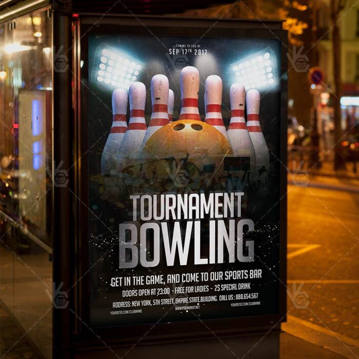 Bowling Tournament - Premium Flyer PSD Template - Image 3