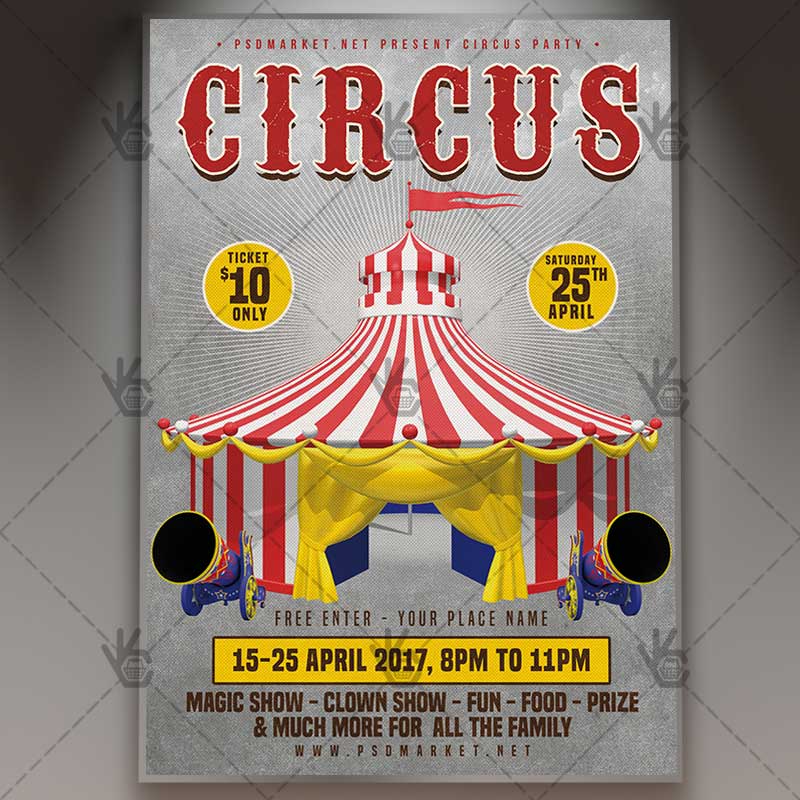circus_party_flyer_psdmarket_1.jpg Circus Party - Premium Flyer PSD Template - Image 1