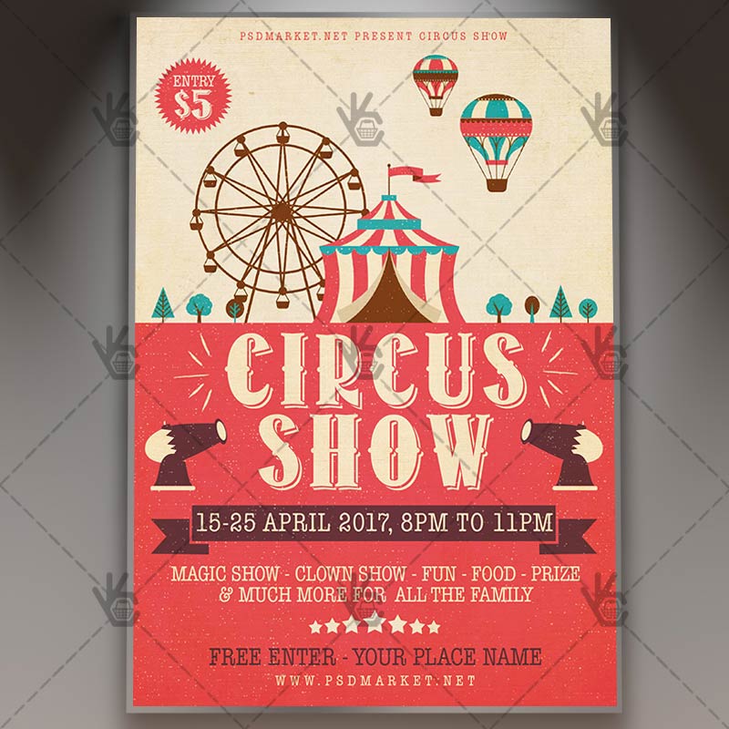 circus_show_flyer_psdmarket_1.jpg Circus Show - Premium Flyer PSD Template - Image 1