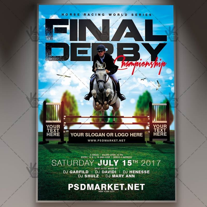 Derby Horse Racing - Premium Flyer PSD Template | PSDmarket