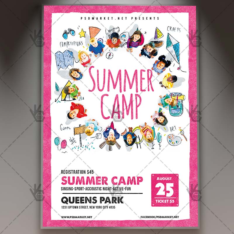 summer_camp_2017_flyer_psdmarket_1.jpg Summer Camp 2017 - Premium Flyer PSD Template - Image 1